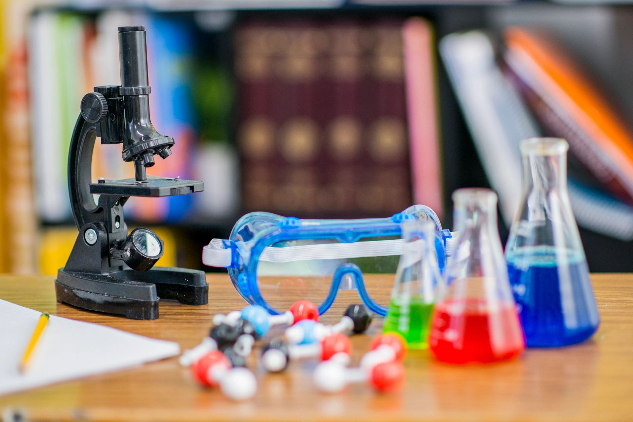Educational materials on a desk